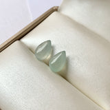 SOLD OUT: 7.25cts Icy A-Grade Natural Bluish Green Jadeite Droplet Pair No.180595