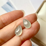 SOLD OUT: 7.25cts Icy A-Grade Natural Bluish Green Jadeite Droplet Pair No.180595