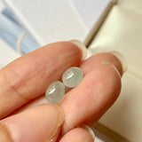 SOLD OUT: 7.25cts Icy A-Grade Natural Bluish Green Jadeite Droplet Pair No.180595