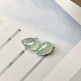 SOLD OUT: 7.25cts Icy A-Grade Natural Bluish Green Jadeite Droplet Pair No.180595