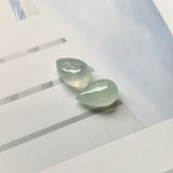 SOLD OUT: 7.25cts Icy A-Grade Natural Bluish Green Jadeite Droplet Pair No.180595