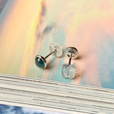 Icy A-Grade Natural Blue Jadeite MINI.malist Earring No.180469