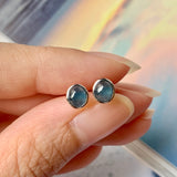 Icy A-Grade Natural Blue Jadeite MINI.malist Earring No.180469