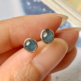 Icy A-Grade Natural Blue Jadeite MINI.malist Earring No.180469