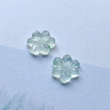 5.25cts Icy A-Grade Natural Floral Jadeite Christmas Flower Pair No.180348