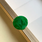 SOLD OUT: 3.85cts A-Grade Natural Imperial Green Jadeite Circle Piece No.130204