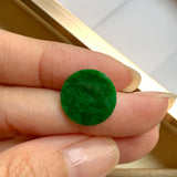 SOLD OUT: 3.85cts A-Grade Natural Imperial Green Jadeite Circle Piece No.130204