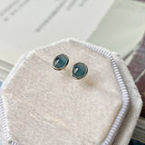 Icy A-Grade Natural Blue Jadeite MINI.malist Earring No.180467