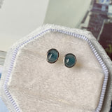 Icy A-Grade Natural Blue Jadeite MINI.malist Earring No.180467