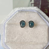 Icy A-Grade Natural Blue Jadeite MINI.malist Earring No.180467