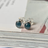 Icy A-Grade Natural Blue Jadeite MINI.malist Earring No.180467