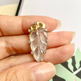 Glassy A-Grade Jadeite Leaf Pendant (Golden Ginkgo) No.171938