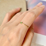 16.6mm Icy A-Grade Natural Apple Green Jadeite MINI.malist Ring No.162134