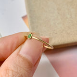 16.5mm Icy A-Grade Natural Apple Green Jadeite MINI.malist Ring No.162136