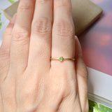 16.5mm Icy A-Grade Natural Apple Green Jadeite MINI.malist Ring No.162136