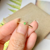 18.4mm Icy A-Grade Natural Apple Green Jadeite MINI.malist Ring No.162137