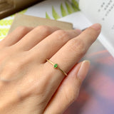 18.4mm Icy A-Grade Natural Apple Green Jadeite MINI.malist Ring No.162137