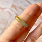 SOLD OUT: 15.1mm A-Grade Natural Yellow Jadeite Joseon Ring (Red Sakura Flower) No.162285