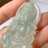 Setting balance A-Grade Natural Jadeite Goddess of Mercy Pendant No.600175