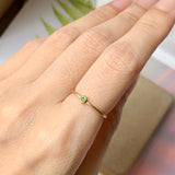 15.8mm Icy A-Grade Natural Apple Green Jadeite MINI.malist Ring No.162138