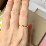 15.8mm Icy A-Grade Natural Apple Green Jadeite MINI.malist Ring No.162138