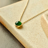 SOLD OUT: A-Grade Imperial Green Jadeite MINI.malist Pendant No.171714