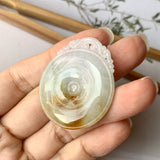 A-Grade Natural Tri-Colour Jadeite Donut with Ruyi Craving No.171942