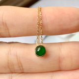 SOLD OUT: A-Grade Imperial Green Jadeite MINI.malist Pendant No.171714