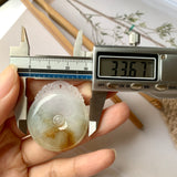 A-Grade Natural Tri-Colour Jadeite Donut with Ruyi Craving No.171942