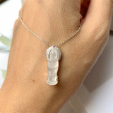 SOLD OUT: Icy A-Grade Natural Jadeite Goddess of Mercy Pendant No.171934