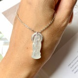 Icy A-Grade Natural Jadeite Goddess of Mercy Pendant No.171937