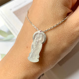 SOLD OUT: Icy A-Grade Natural Jadeite Goddess of Mercy Pendant No.171937