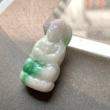 A-Grade Natural Moss on Snow Jadeite Goddess of Mercy Pendant No.170791