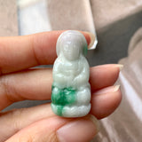 A-Grade Natural Moss on Snow Jadeite Goddess of Mercy Pendant No.170791