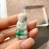 A-Grade Natural Moss on Snow Jadeite Goddess of Mercy Pendant No.170791