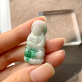 A-Grade Natural Moss on Snow Jadeite Goddess of Mercy Pendant No.170791