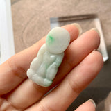 A-Grade Natural Moss on Snow Jadeite Goddess of Mercy Pendant No.170791