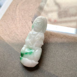 A-Grade Natural Moss on Snow Jadeite Goddess of Mercy Pendant No.170792