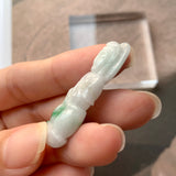 A-Grade Natural Moss on Snow Jadeite Goddess of Mercy Pendant No.170792