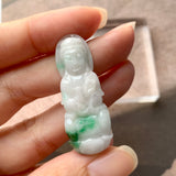 A-Grade Natural Moss on Snow Jadeite Goddess of Mercy Pendant No.170792