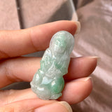 A-Grade Natural Moss on Snow Jadeite Goddess of Mercy Pendant No.171140