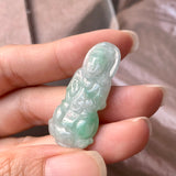 A-Grade Natural Moss on Snow Jadeite Goddess of Mercy Pendant No.171140