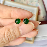SOLD OUT: A-Grade Natural Imperial Green Jadeite MINI.malist Earring No.180465