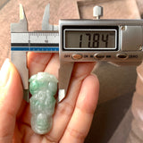 A-Grade Natural Moss on Snow Jadeite Goddess of Mercy Pendant No.171140