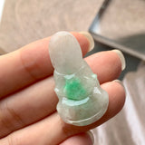 A-Grade Natural Moss on Snow Jadeite Goddess of Mercy Pendant No.170790