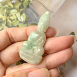 A-Grade Natural Yellow Green Jadeite Buddha Pendant No.600183