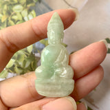 A-Grade Natural Yellow Green Jadeite Buddha Pendant No.600183