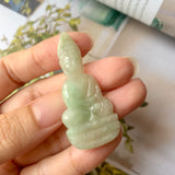 A-Grade Natural Yellow Green Jadeite Buddha Pendant No.600183