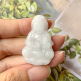 A-Grade Natural White Jadeite Goddess of Mercy Pendant No.600185