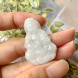 A-Grade Natural White Jadeite Goddess of Mercy Pendant No.600185